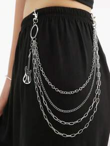 1pc Minimalist Multi-Layer Pant Chain, Street Hip-Hop Punk Accessory - Multicolor - View 5