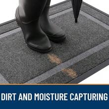 OLANLY - Tapete para puerta delantera para interiores y exteriores impermeable para todas las estaciones todo tipo de clima goma natural resistente resistente a la decoloración perfil bajo fácil - 295x17 - Ver 6