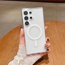 Funda de teléfono magnética Magsafe para Galaxy S25 Ultra, S24 Ultra, S23 Ultra, S22 Plus, S21 FE, Galaxy A16, A56, A15, A55, A14, A54, de acrílico transparente, delgada, resistente al agua, a los golpes y a los arañazos