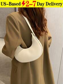Women Solid Color Minimalist Hobo Bag,Fresh And Delicate Crescent Bag,Versatile Commuter Tote Shoulder Bag Minimalist Underarm Bag,Purses And Bags Women,Crossbody Bags For Women,Shoulder Bags,Bag,Carteras,Bolsas De Mujer,Carteras De Mujer Elegantes - Nhiều màu - Xem 1