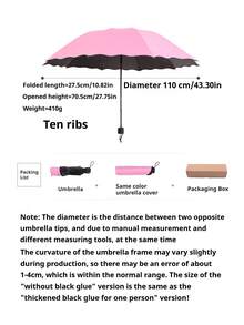 水中绽放的遮阳伞，乙烯基遮阳伞，防晒遮阳伞，折叠伞，男女通用伞，加厚乙烯基防晒防雨两用遮阳伞，折叠三折伞防紫外线遮阳伞 - 彩色 - 查看 11