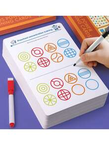 可重复使用的儿童涂色书、早期教育培训卡、圣诞礼物、生日礼物或学习用品；返校用品有助于提高思维能力和注意力。