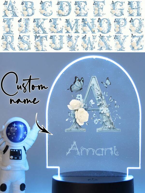 1pc, Custom 26 English Letter Creative Gifts, Custom Valentine's Day Gifts, Custom Personalized Name Nightlight, Valentine's Day Gift For Girlfriend, Custom Valentine's Day Gift, Custom Girlfriend Gift, Custom Bedroom Decoration, Custom Party Decoration, Valentine's Day Gift