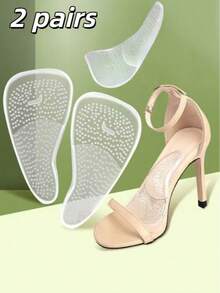 QKC 1 Pair Of Soft Non-Slip High Heels Forefoot Cushion, Shoe Size Change To Small, For Women Heels, Women Shoes, Sandals, Black Pumps - Clear - View 9