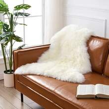 Premium Genuine Sheepskin Rug Real Australia Sheepskin Natural Luxury Fluffy  Fur Area Rug Seat Covers For Kids Bedroom Sofa Chair Cover Pets Dogs Mat Single Pelt/2'x 3' White/Ivory - Tự nhiên (Màu trắng ngà) - Xem 4