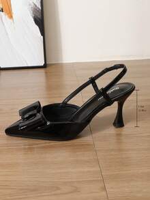 Giày cao gót mũi nhọn màu đen thanh lịch dành cho nữ mùa hè mới 2025, giày cao gót đế xuồng hở mũi, giày bốt cổ cao đế xuồng thời trang thu/đông - màu đen - Xem 7