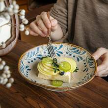 1pc Handmade Ceramic Dessert Plate, 8-Inch Ceramic Fruit Plate, Salad Plate, Serving Plate, Pasta Plate, Dessert Plate - Multicolor - View 8