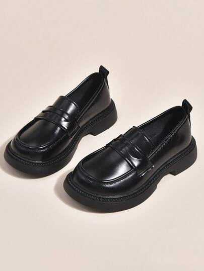 Kids' Loafers, Classic Slip-On Formal Shoes For Boys & Girls, Thick Sole School Uniform Flat Shoes