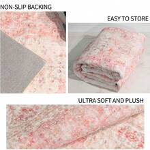 Pink Rug 3x5,Washable Area Rugs For Bedroom Living Room Kitchen Entryway,Small Boho Vintage Bohemian Distressed Non Slip Carpet,Blush - 粉色 - 查看 3