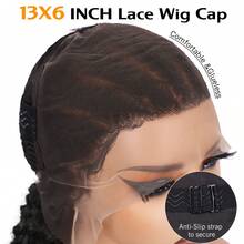 13X6 Braided Lace Front Wig, Synthetic Fiber, Instant Wear, Curly Wig, Women Pre-Plucked Natural Hairline, Deep Wave High Density Wig, Knot-Free Braided Wig (Braided Wig, 22 Inches) - Multicolor - View 3