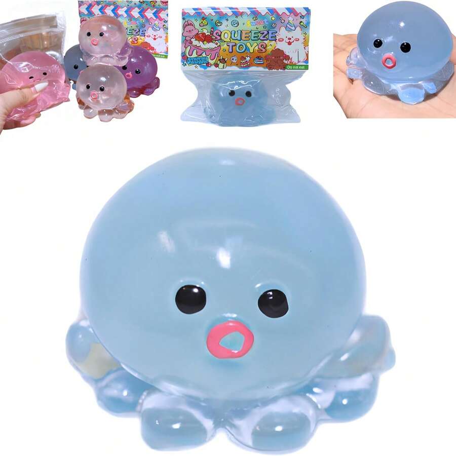 2Pcs Handmade Silicone Stress Relief Squishy Toy,Silicone Taba Squishy Toy,Squishys Handmade Sticky Toys,Decompression Venting Toys, Perfect For Stress And Anxiety Relaxing (2Pcs BLUE) - 2 - 查看 1