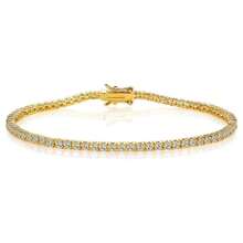 MDFUN Pulseira de Tênis de 2,0 mm para Mulheres e Homens, Banhada a Ouro Branco/Amarelo de 18K, Zircônia Cúbica Redonda de 2 mm, Pulseira de Tênis Clássica, Presente de Joias de Natal para Mães