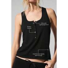 Alo Yoga Sweater Henley Tank - Ivory |  | Pilates Set - màu đen - Xem 2