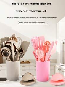 Bộ dụng cụ làm bánh bằng silicon 21 món, dụng cụ đánh trứng, dụng cụ cạo, thìa đong, cốc đong, chổi chống nóng, thìa dẹt, bao gồm khay, cốc đong, thìa đong, hộp đóng gói - Nhiều màu - Xem 10