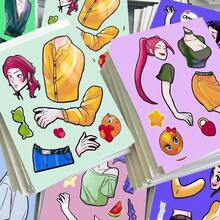 女巫狩猎情侣版可更换贴纸，益智趣味手工DIY创意减压贴纸艺术 - 彩色 - 查看 5