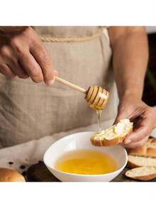 20pcs Mini Wooden Honey Spoon, Honey Long Handle Wooden, Bar, Honey Jar Supplies, Milk Tea Mixing Stick, Dessert Tools, Kitchen Gadget - Wood Color - View 6