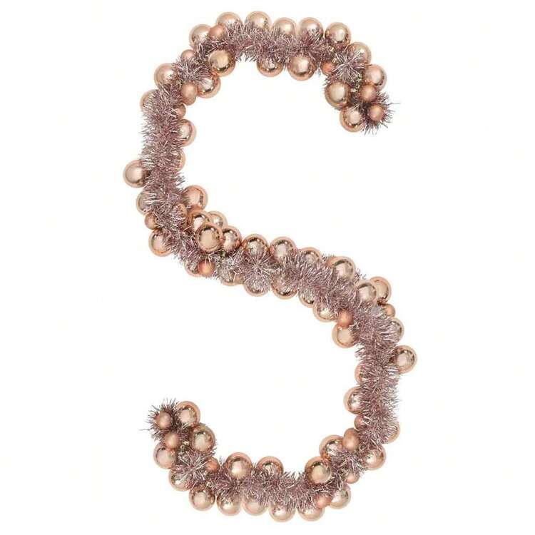 Christmas Ball Garland Rose Gold 186 Cm Polystyrene - Gold - View 3