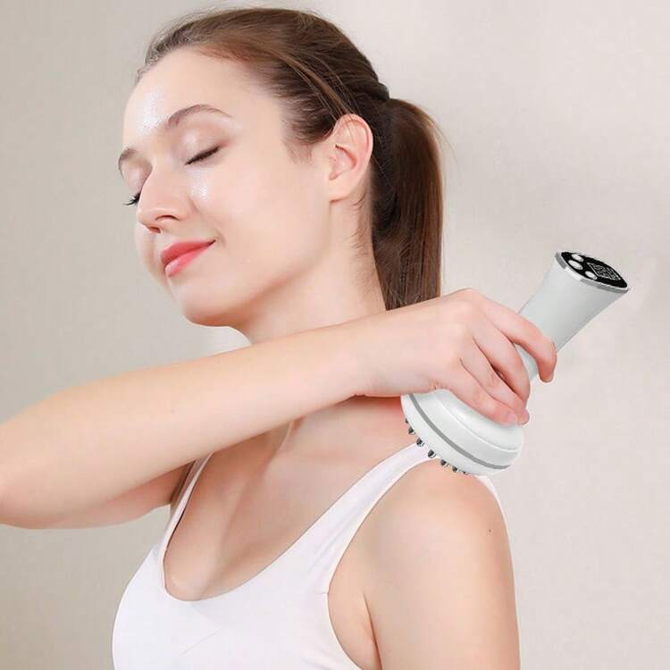 An Easy-To-Use, Comfortable, And Lightweight Electric Meridian Brush Personal Massager/Massage Device - A Home Electric Meridian Brush/Gua Sha Tool To Relax Body Muscles. A Christmas Gift. - trắng - Xem 7