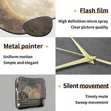 2D Flat 1pc Light Luxury Modern Creativity Wall Clock, Ultra Quiet Quartz Movement, No Ticking Sound, Quiet Decoration Painting Wall Clock For Living Room, Bedroom And Office, Fashionable Bedroom Clock Decoration Wall Watch, Unique Personalized, Ultra Clear Reading Time, Suitable For Clock Decoration In Living Room, Bedroom, Office, Studio, House, Study, Kitchen And Cafe, Perfect Decoration Gift For Family And Friends Home Decor Room Decor