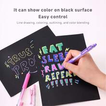 Bút gel LANGUO có thể thu vào để tô màu, 36/54/72/90 màu, bút màu đầu nhọn 0,7mm dùng cho giấy đen trắng, hoàn hảo để vẽ, viết, ghi nhật ký, đi học, văn phòng và gia đình - Nhiều màu - Xem 11