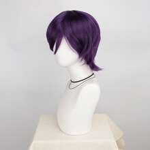 Men Women Short Layered Short Wigs Bangs Straight Synthetic Wig Heat Resistant Fiber Hair Halloween Party Cosplay Parties Costume - Multicolor - View 6