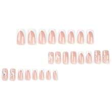 Medium Press On Nails Flower Fake Nails Tips Full Cover False Square French Nails For Women And FFgirls 24PCS{Inchcolor_nameinch:InchNails-01inch} - 指甲-01 - 查看 3