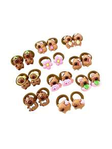 10/20PCS Children's Kapibala Small Rubber Band Girl's Hair Accessory Thumb Loop Hair Rope Does Not Hurt The Hair High Elastic Hair Rope - Multicolor - View 10