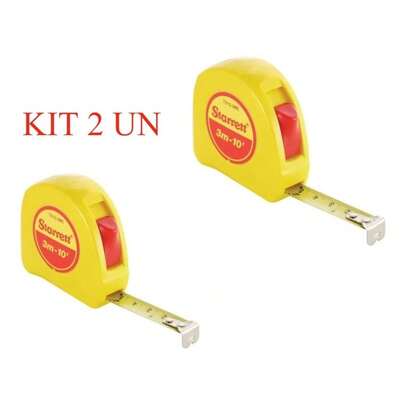 2 Trena C/ Fita De Aço De 3m C/ Trava Kts12-3me-s Starrett