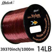 Chelesh Línea de pesca de nailon de 1000m/39370 pulgadas, de alta resistencia de un solo hilo, transparente, rosa rojo, burdeos, gris negro, verde oliva, con opciones de resistencia a la tracción de 6LB-38LB, duradera y resistente a la abrasión, lanzamiento suave, ligera y flexible, resistente a la corrosión, baja absorción de agua, textura suave, fácil de controlar y atar, adecuada para pesca de mar, pesca de estanque, pesca de carpas, pesca con señuelos, manualidades de joyería, regalo de pesca - Multicolor - Ver 44