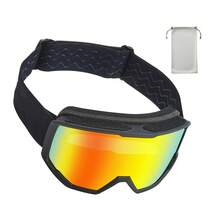 Ski Goggles, Cylindrical Lens With Orange Revo Coating, OTG Anti Fog Snow Goggles For Men Women Youth, TPU Frame & Ventilation Structure, Suitable For Skiing, Skating, Snowboarding, Cycling - framed black cylinder orange - 查看 9