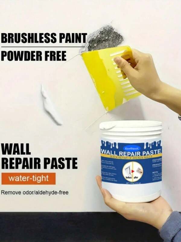 Wall Repair Kit With Scraper - Quick Set Drywall Patch, Hole And Crack Filler, Lime-Based Finish, Adhesive Plaster Wall Mending, White, Plastic Material, Easy To Use For Home Repairs