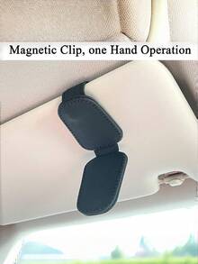 Giá đỡ kính xe hơi, kẹp kính râm, hộp đựng kính da từ tính, kẹp thẻ vé xe hơi, phụ kiện che nắng xe hơi, đồ dùng cần thiết cho xe hơi, phụ kiện xe hơi dễ thương, đồ dùng du lịch, phụ kiện ngày lễ, quà tặng unisex - Nhiều màu - Xem 5