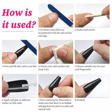 100pc Colored Coffin Press On Nails Long Ballerina False Fake Nail Tips Full Cover Manicure Design Acrylic Nails For Women Teen FFgirls (Black){Inchcolor_nameinch:InchBlackinch} - Black - 查看 7