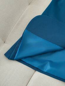 Solid Color Single Button Long Sleeve Single-Breasted Waistcoat Suit Pants Two-Piece Set - Blue - View 5