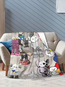 Kawss Kawaii Kaw Blanket Anime Themed Comfort Blanket - Soft Flannel Throw, Perfect Gift For Fans, For Christmas, Birthday, Halloween, For Cozy Home Use & Camping Trips - Black - View 7