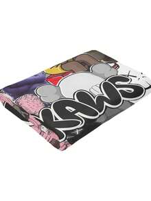 Kawss Kawaii Kaw Blanket Cartoon Print Flannel Blanket - Ultra Soft Anime Throw, The Thoughtful Gift For Christmas, Birthday, Halloween, For Sofa, Camping & Travel Comfort - Black - View 6