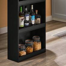 SoBuy FWT17-W, Kitchen Dining Table, Bar Table Coffee Table With 3-Tier Storage Rack, White - Black - View 7