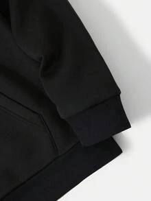 Áo hoodie thường ngày thu/đông cỡ lớn dành cho nam in khẩu hiệu núi và túi Kangaroo, có dây rút - màu đen - Xem 8