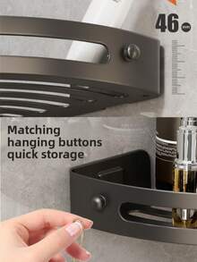 1 Stück bohrfreies Dreieckregal, Eckregal mit Haken, Aufbewahrungsregal für Studentenwohnheime, Duschablage, Aufbewahrungsregal für Bad und Küche