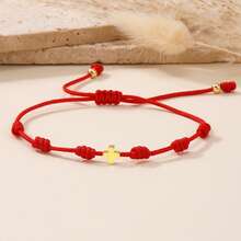 1PC Fashion Simplicity/Love/Pentagram/Cross/Colorful Rope Weaving Bracelet, Lucky Bracelet/Adjustable Neutral Design, Boyfriend, Girlfriend, Best Friend Anniversary Birthday Gift