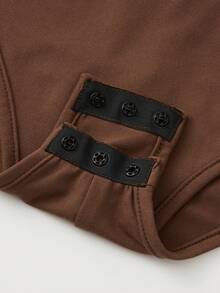 Bodysuit Gestante Parara, Design de Alça Fina Elegante, Versátil para Sobreposição, Uso Casual Diário, Adequado para Halloween, Natal, Verão - Castanho - Visão 9