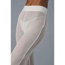 Alo Yoga Striped Mesh Tropical Nights Flare Pant - Black |  | Pilates Set - Ivory - 查看 5