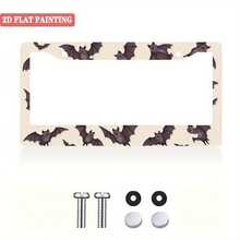 1 Bat Pattern License Plate Frame, Unique Car Accessory With 2-Hole Mounting, Fun And Stylish Front License Plate Holder For Cars, Size: 12x6 Inches - 1pc - View 2