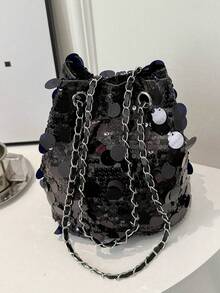 女士晚装手拿包，适合婚礼的闪亮晚装包，适合正式鸡尾酒会、婚礼的优雅亮片链条包，时尚奢华，适合任何场合 - 彩色 - 查看 12