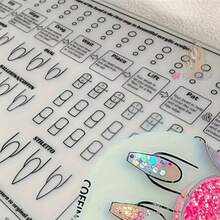 1pc Nail Practice Mat - Reusable, Alcohol-Free Nail Art Training Pad With Nail Design Guide, Perfect For Salon & Home Manicure Practice, Nail Art Training|Durable Nail Pad| Material