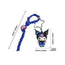 Miniso 1 pieza Muñeca linda de la serie Starlight Dance de Sanrio Kuromi + Broche de metal en forma de estrella + Brazalete trenzado de nailon con decoración en forma de corazón, accesorio de moda para atuendo diario, bolso, llavero - Multicolor - Ver 8