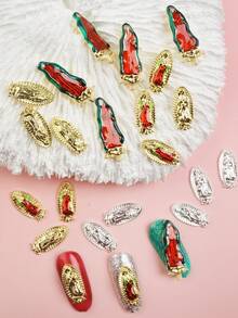 20 Peças de Conjunto de Acessórios de Unhas Estilo Misto de Nossa Senhora, Acessórios de Unhas 3D DIY para Senhoras e Meninas com Estilos Mistos de Nossa Senhora