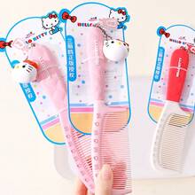 Miniso Sanrio Hello Kitty Fine-Tooth Flat Comb Hair Comb, Pink Comb Teeth And Handle, Adorable Kitty Pendant Paired With Comfortable Handle, A Great Helper For Daily Hair Care (1 PC) - Pink - View 3