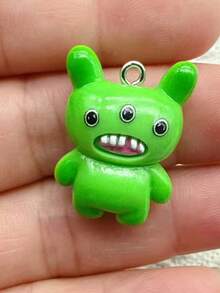 20pcs Assorted Cute Resin Pendant Charms, Cartoon Monster Teeth, Kawaii Pumpkin Ghost Skeleton Cat Resin Pendant DIY Jewelry Craft Decoration Accessories, Random Style Mix For Clothing, Bag, Keychain - Multicolor - View 3