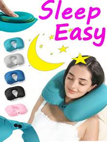 1/2/3个装充气颈枕,飞机旅行必备,符合人体工学的U型充气枕,贴合颈部曲线,便携轻巧,提供舒适支撑,缓解颈部压力,旅行必备 - 彩色 - 查看 2